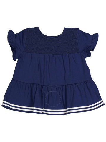 Polo Ralph Lauren Girls Rustic Navy Smocked Tiered Jersey Top, Size 6 - POLO RALPH LAUREN - BALAAN 1