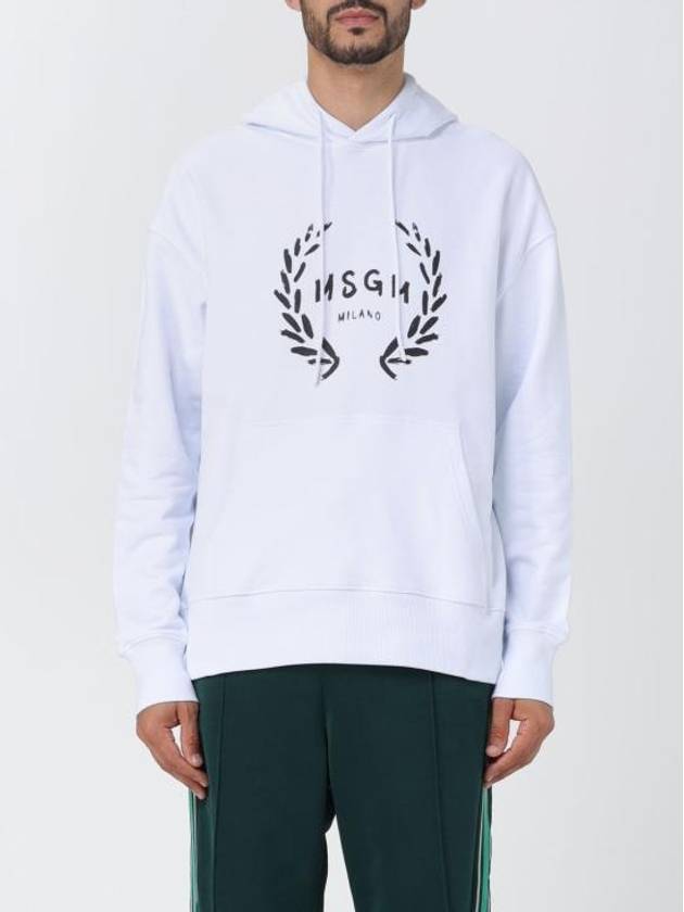 Milano Logo Print Cotton Hoodie White - MSGM - BALAAN 2