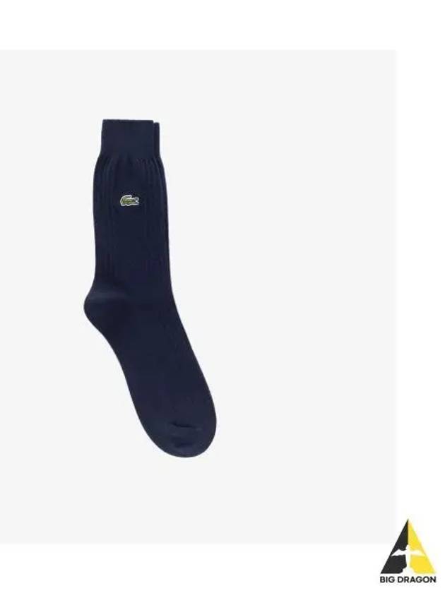 Men s Argyle Texture Gentleman Socks Navy - LACOSTE - BALAAN 1