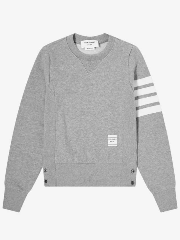 Engineered 4 Bar Stripe Loopback Jersey Knit Crewneck Sweatshirt Light Grey - THOM BROWNE - BALAAN 2