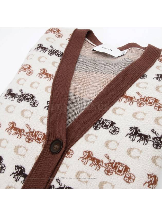 Horse C Printing Cardigan Cream Brown 11125hva - COACH - BALAAN 4