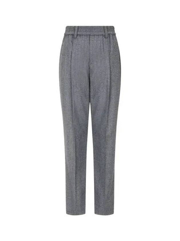 Women s tapered banding wool pants gray 271594 - BRUNELLO CUCINELLI - BALAAN 1