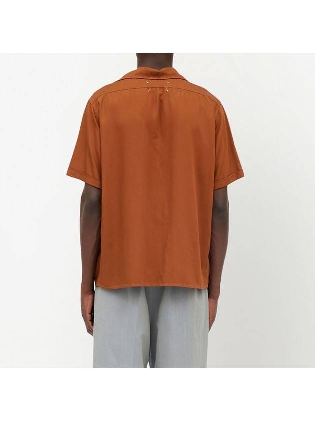 Back Stitch Pocket Short Sleeve Shirt Brown - MAISON MARGIELA - BALAAN.