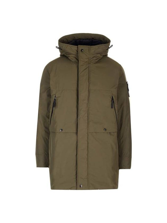 Wappen Patch Twill Down Parka Khaki - STONE ISLAND - BALAAN 1