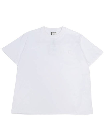 Men's Metallic Embossed Back Logo Short Sleeve T-Shirt White - WOOYOUNGMI - BALAAN 2