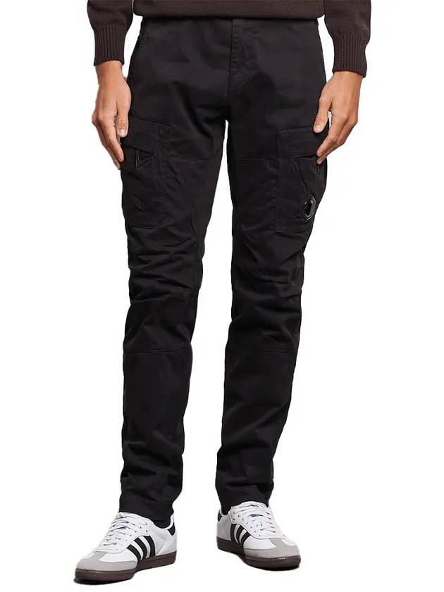 Stretch Sateen Ergonomic Lens Double Cargo Straight Pants Black - CP COMPANY - BALAAN 2