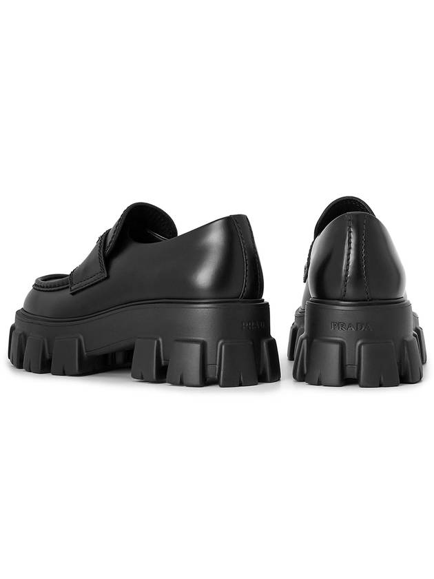 Monolith Brushed Leather Loafers Black - PRADA - BALAAN 7