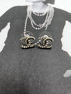 CC logo crystal earrings silver - CHANEL - BALAAN 8