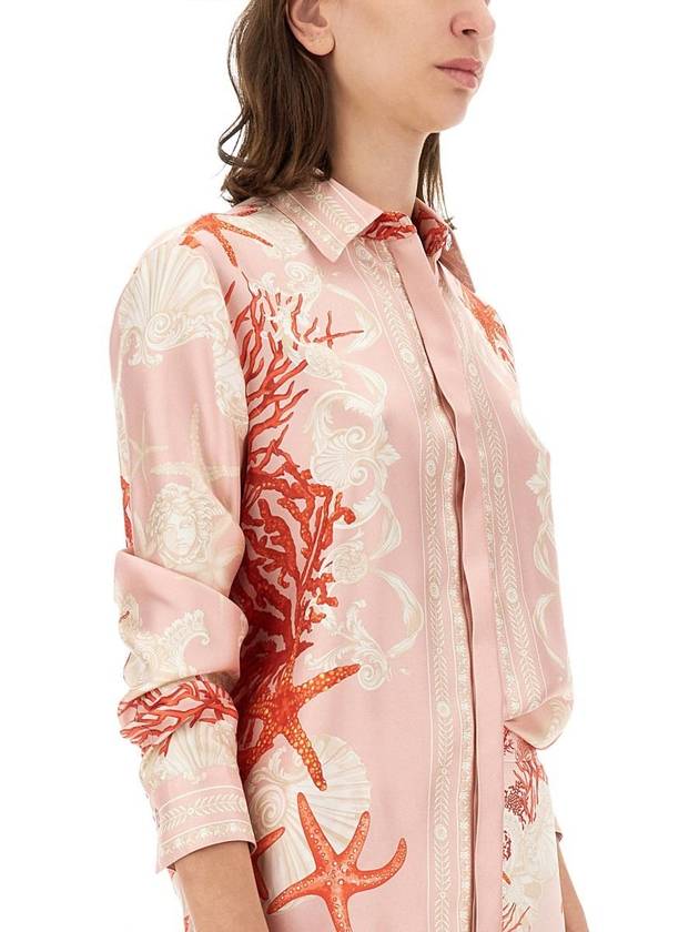 Mix Print Satin Shirt 10013601A11526 - VERSACE - BALAAN 5