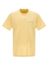 Slogan Print Cotton Short Sleeve T-Shirt Yellow - SPORTY & RICH - BALAAN 1