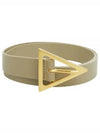 Triangle Buckle Leather Belt Taupe - BOTTEGA VENETA - BALAAN 2