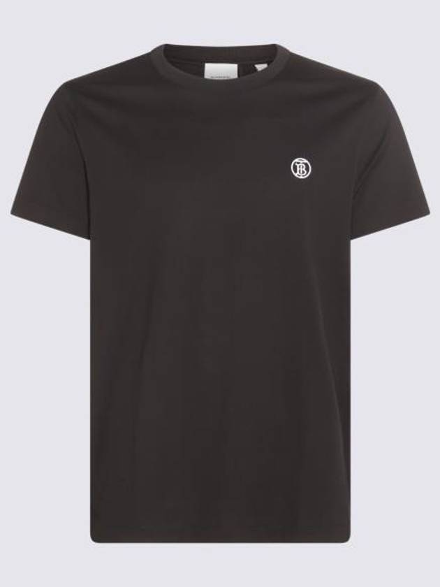 Embroidered Monogram Motif Cotton Short Sleeve T-Shirt Black - BURBERRY - BALAAN 5