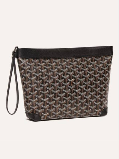 Conti Leather Clutch Pouch Bag Black - GOYARD - BALAAN 2