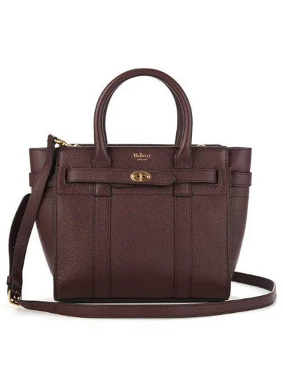 Bayswater Zipped Mini Classic Grain Tote Bag Oxblood - MULBERRY - BALAAN 2