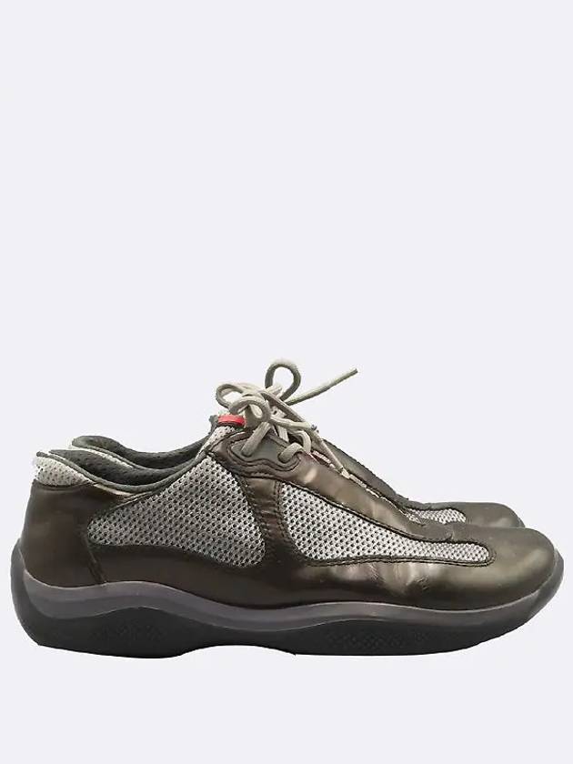 Fabric Leather Blend Women s Sneakers 235MM - PRADA - BALAAN 3