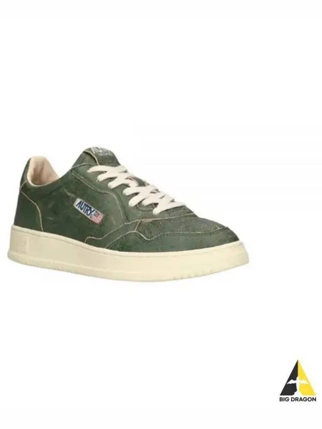 Medalist Leather Low-Top Sneakers Green - AUTRY - BALAAN 2