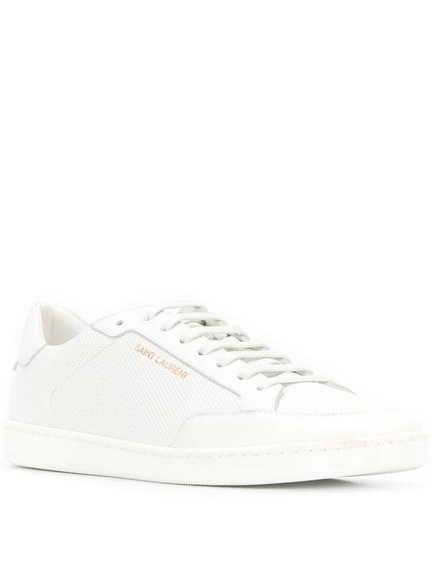 Court Classic Perforated Leather Low Top Sneakers White - SAINT LAURENT - BALAAN 3