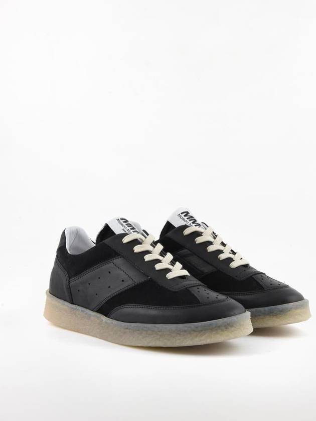 6 Court Logo Tongue Low Top Sneakers Black - MAISON MARGIELA - BALAAN 3