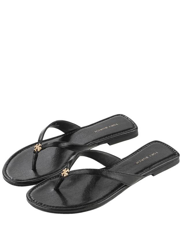 Capri Logo Plaque Flip Flops Black - TORY BURCH - BALAAN 2