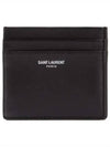 Smooth Leather Classic Logo Card Wallet Black - SAINT LAURENT - BALAAN 2