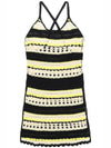 Striped Crochet Midi Dress - GANNI - BALAAN 2