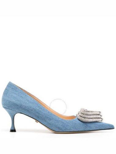 Mach & Mach Triple Heart 60 mm Denim Pumps, Brand Size 35 ( US Size 5 ) - MACH & MACH - BALAAN 1