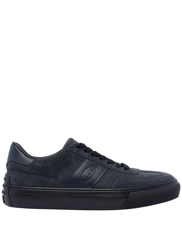 Embossing Logo Suede Low Top Sneakers Navy - TOD'S - BALAAN 2