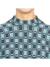 Geometric Print Long Sleeve T-shirt Blue - KENZO - BALAAN 7