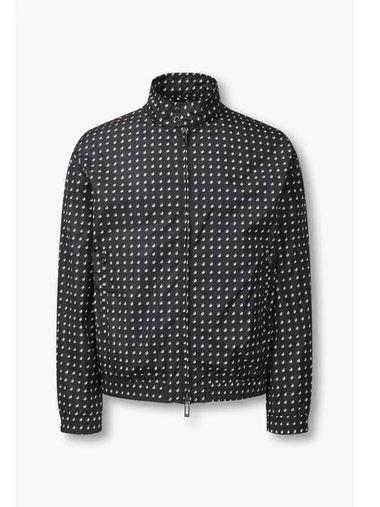 Men s Mini Eagle Pattern High Neck Jacket Black - EMPORIO ARMANI - BALAAN 1