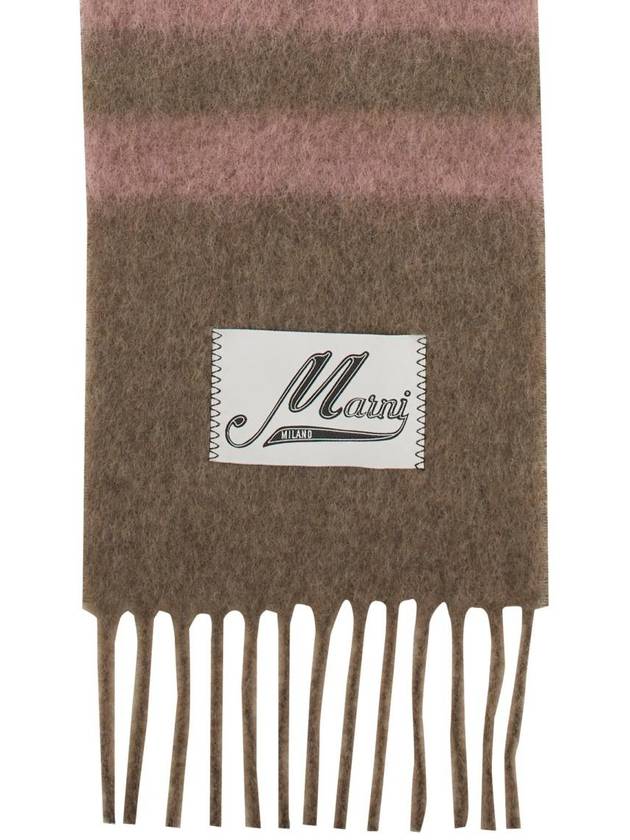 Striped Alpaca Mohair Muffler Pink - MARNI - BALAAN 3