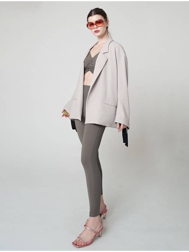 Buttonless Jacket Light Beige - ATHPLATFORM - BALAAN 4