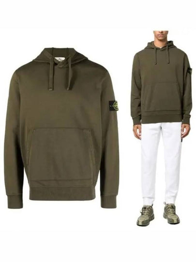 Signature Logo Patch Hoodie Olive - STONE ISLAND - BALAAN 2