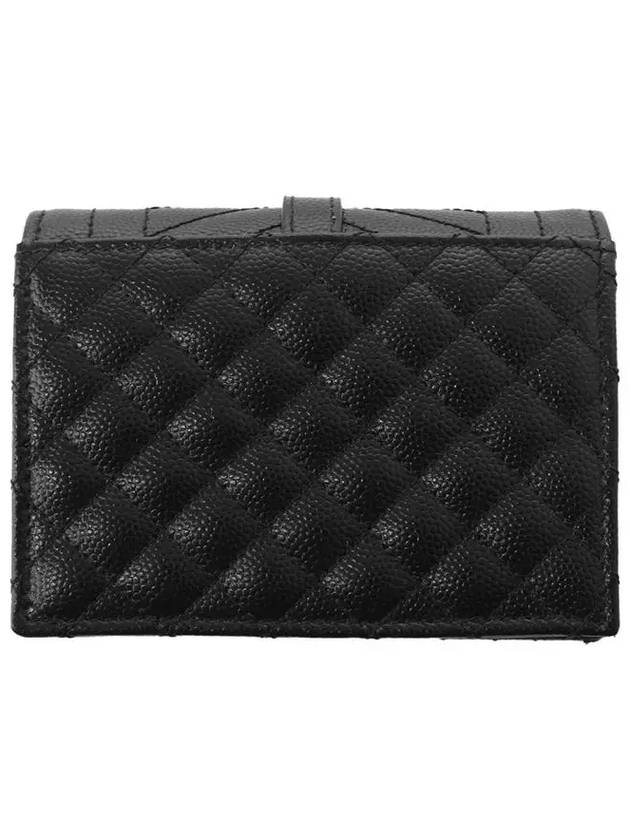 Matelasse Monogram Card Wallet Black - SAINT LAURENT - BALAAN 4