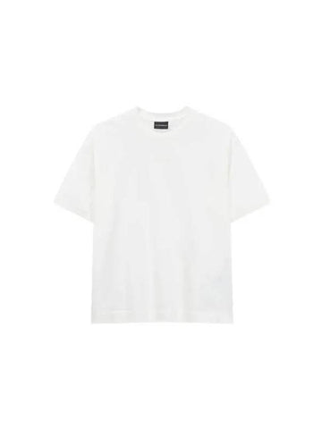 Men s Mini Logo Cotton Pique T Shirt White - EMPORIO ARMANI - BALAAN 1