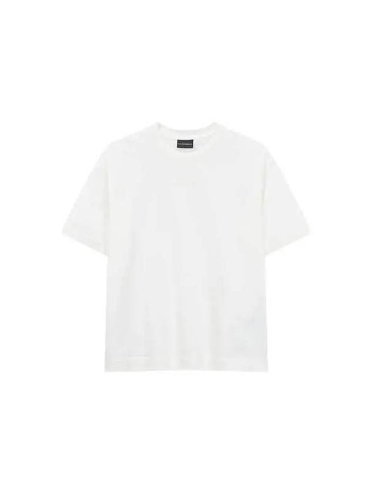 Men s Mini Logo Cotton Pique T Shirt White - EMPORIO ARMANI - BALAAN 1