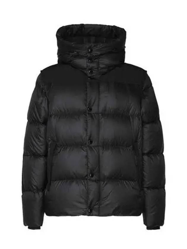 Logo Patch Hooded Down Padding Black - BURBERRY - BALAAN 2