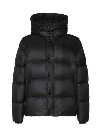 Logo Patch Hooded Down Padding Black - BURBERRY - BALAAN 2