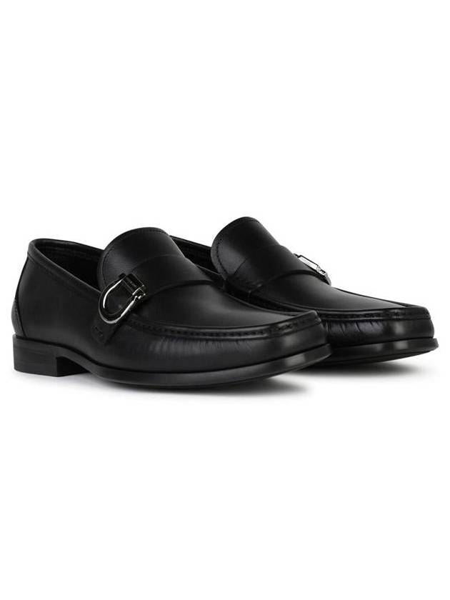 Gancini Calfskin Loafers Black - SALVATORE FERRAGAMO - BALAAN 3