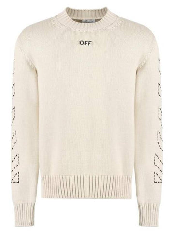 sweater OMHE172F23KNI001 6110 BEIGE - OFF WHITE - BALAAN 1