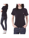 Tricolor Fox Patch Classic Pocket Short Sleeve T-Shirt Black - MAISON KITSUNE - BALAAN 2