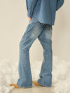 New Classic Flare Denim Pants Blue M - KINETO - BALAAN 1