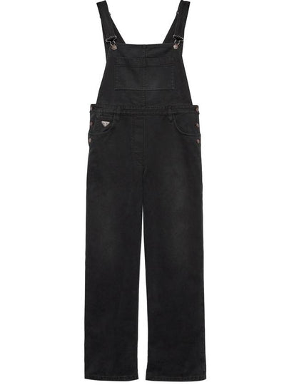 Triangle Logo Denim Jumpsuit Black - PRADA - BALAAN 2