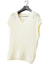 Cotton Stripe Damage Vest Ivory - NOIRER - BALAAN 5