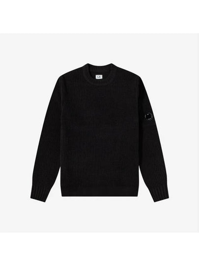 Men's Lens Wappen Pocket Knit Top Black - CP COMPANY - BALAAN 2