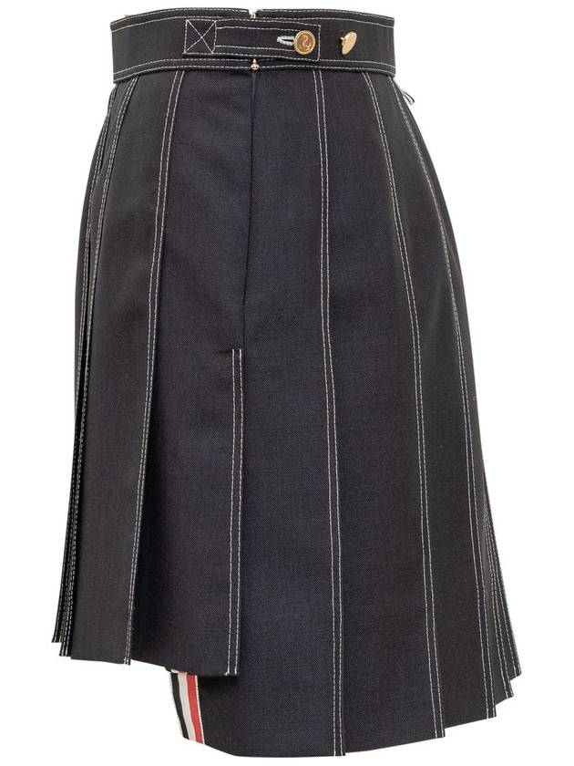 Short Pleated Skirt Navy - THOM BROWNE - BALAAN 4