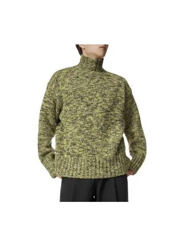 Speckle Knit Wool Turtleneck Green - JIL SANDER - BALAAN 2