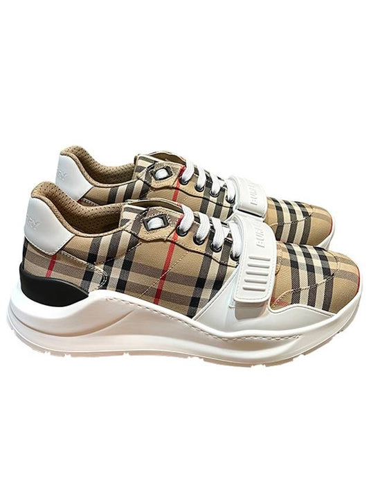 Vintage Check Suede Leather Sneakers Archive Beige - BURBERRY - BALAAN 2