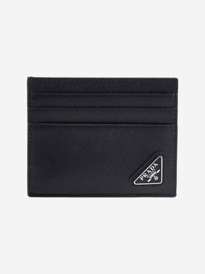 Triangle Logo Saffiano Card Wallet Black - PRADA - BALAAN 2