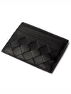 Intrecciato Leather Card Wallet Black - BOTTEGA VENETA - BALAAN 4