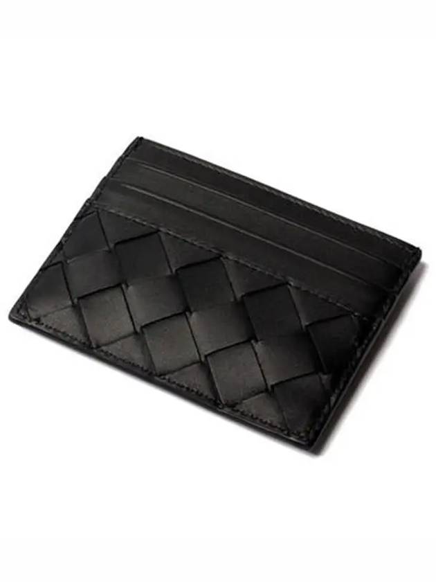 Intrecciato Leather Card Wallet Black - BOTTEGA VENETA - BALAAN 4